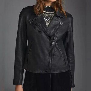 BLANK NYC BLACK FAUX LEATHER MOTO JACKET - NWOT - XS Biker NORDSTROM NEW!